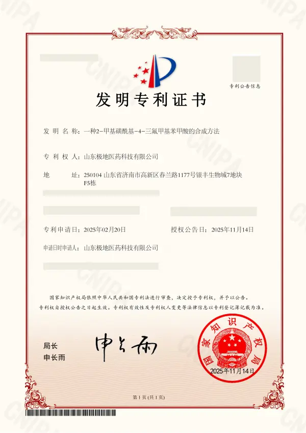 BuyChemic patent certificate