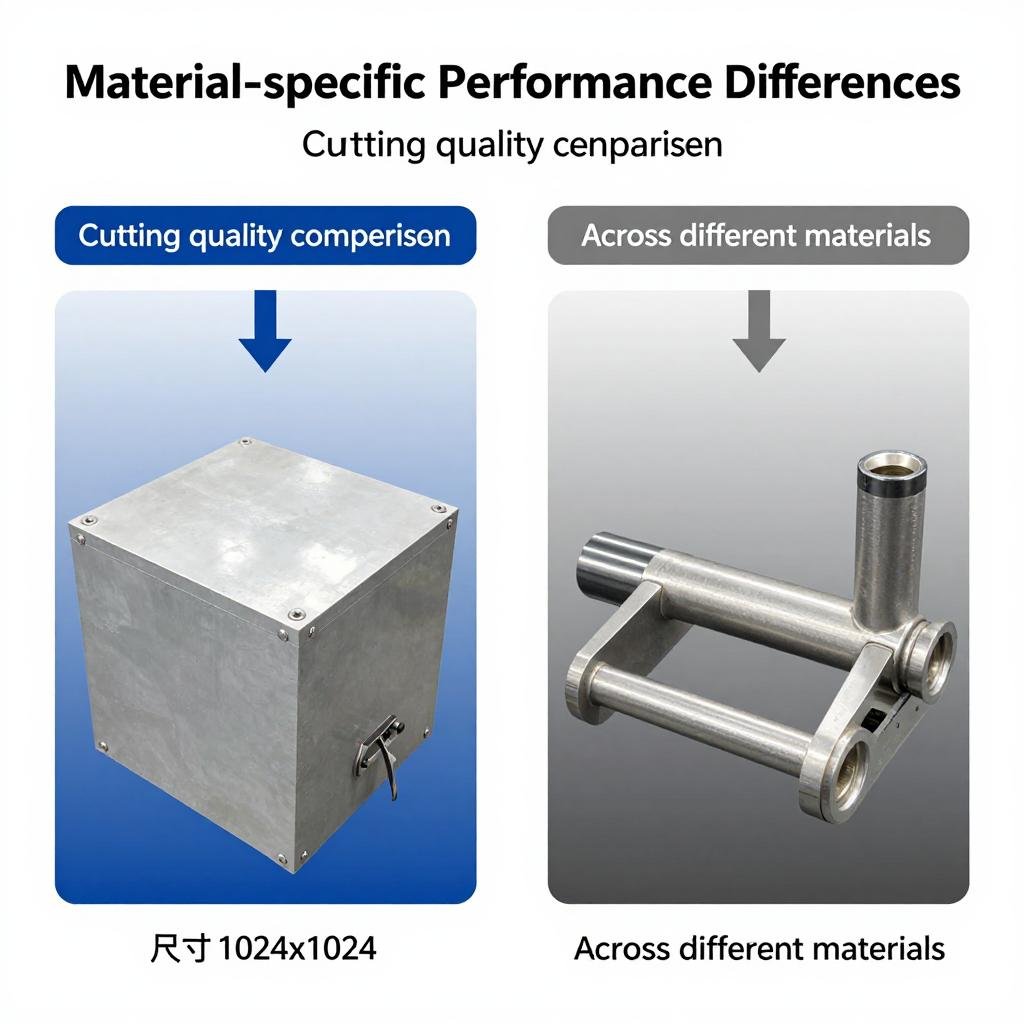 Cutting quality comparison across different materials Material-specific performance differences