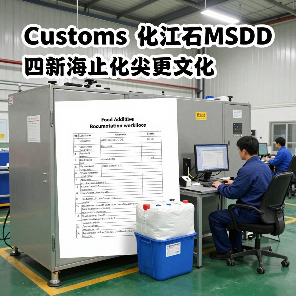 Customs documentation workflow showing MSDS and COA integration points