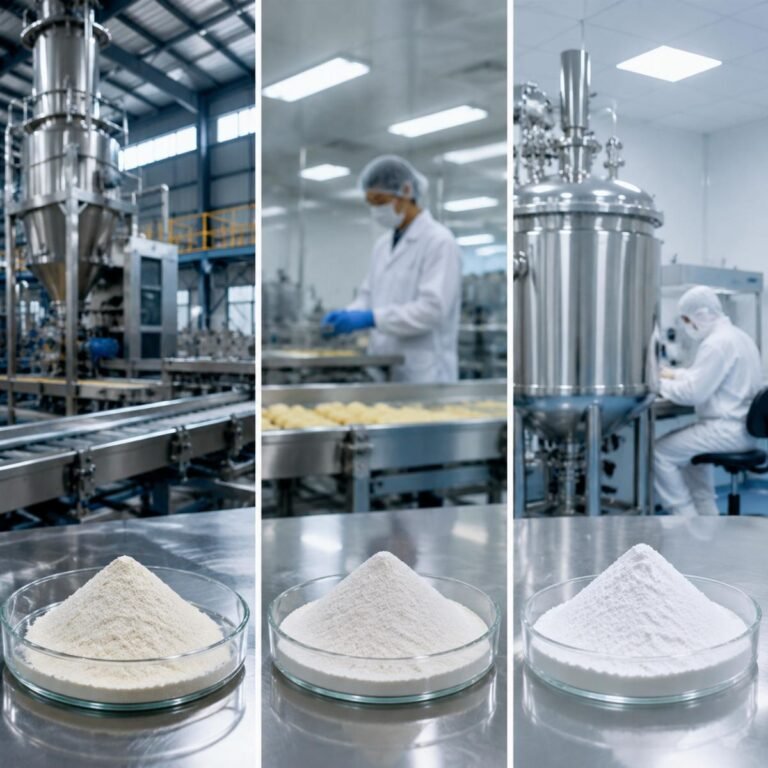 Food additive grade comparison showing purity thresholds and regulatory requirements