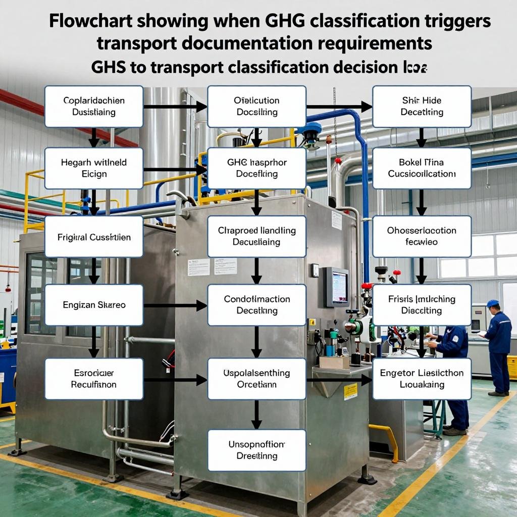 GHS to transport classification decision flow Flowchart showing when GHS classification triggers transport documentation requirements